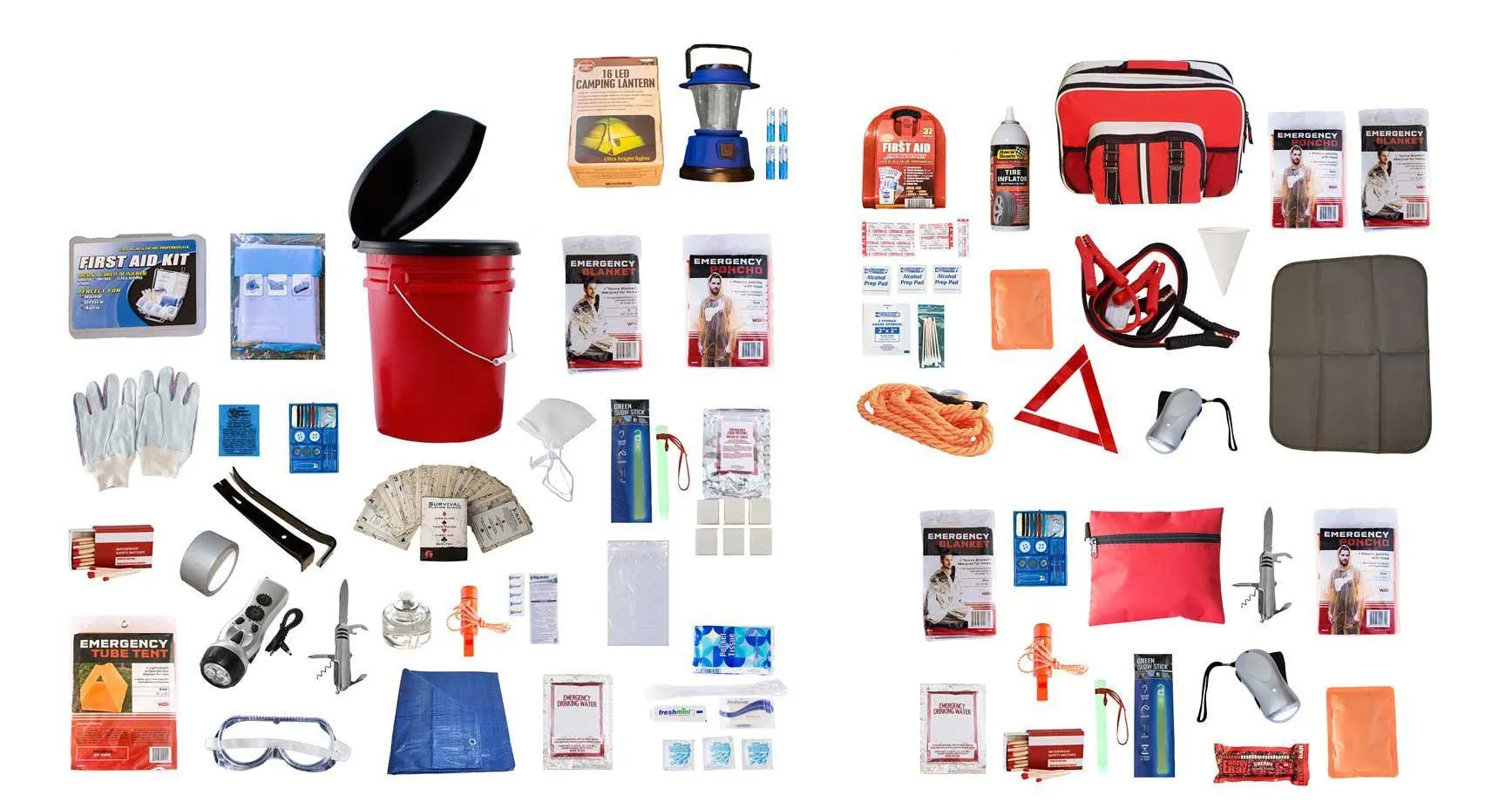 1-4 Person Food & Water Elite Bucket Survival Kit 72  Hours