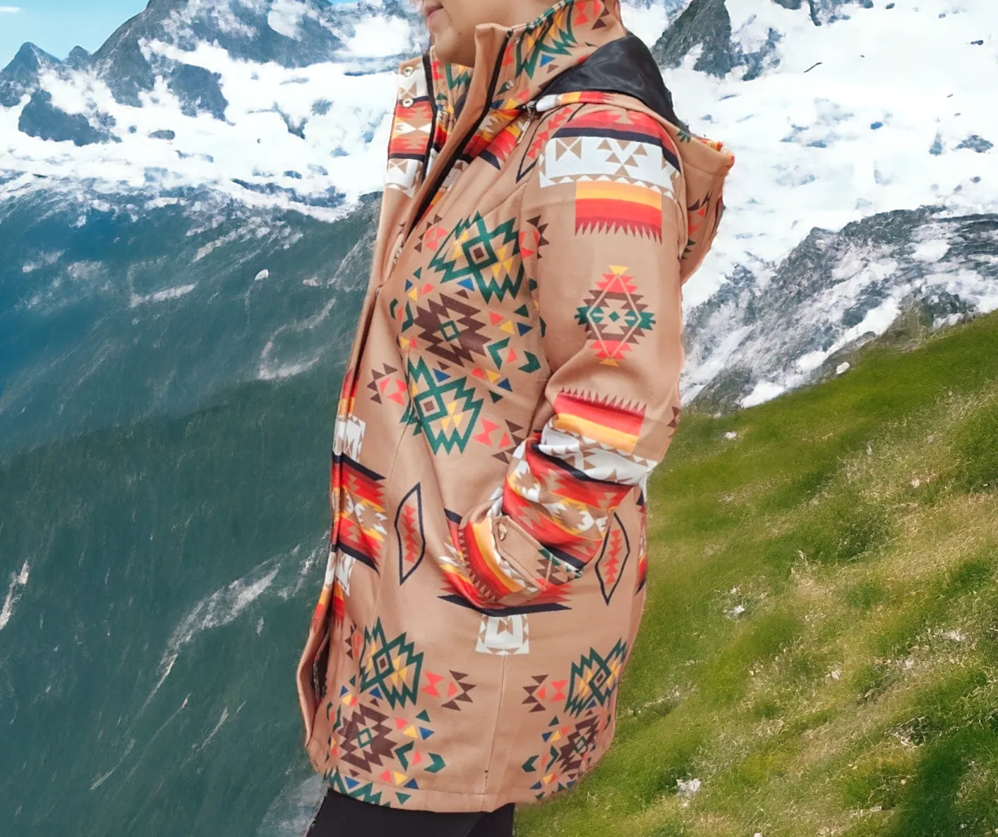 3/4-length Native coat (BROWN Star)