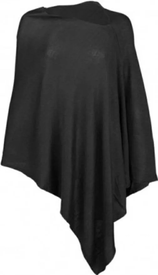 Black Knit Pullover Poncho