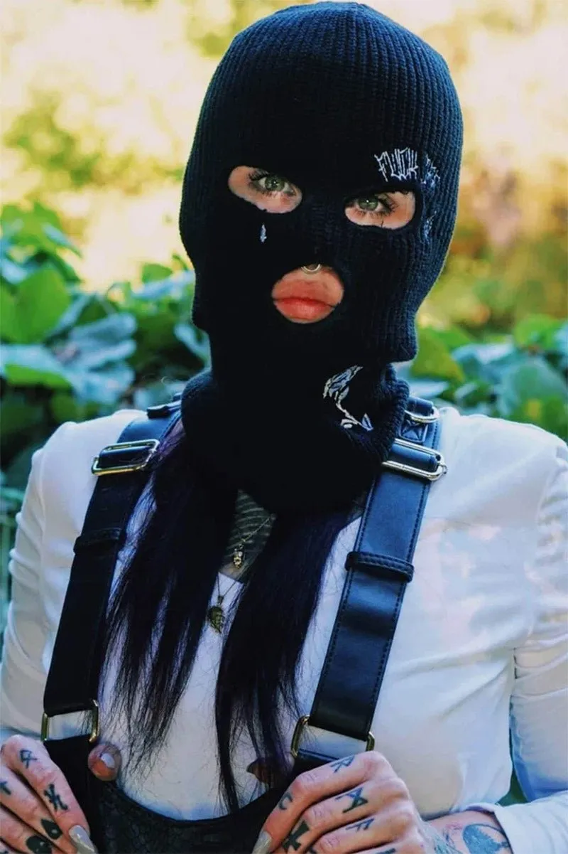 F Off Embroidered Balaclava Ski Mask