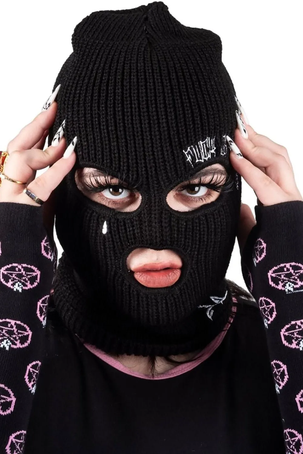 F Off Embroidered Balaclava Ski Mask