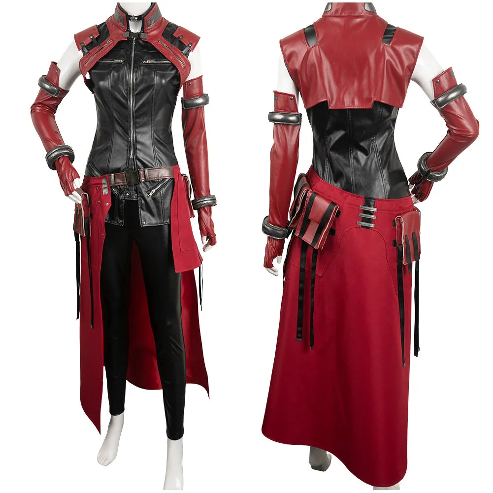 Final Fantasy Aerith Gainsborough Leather Suit Cosplay Costume Outfits Halloween Carnival Suit