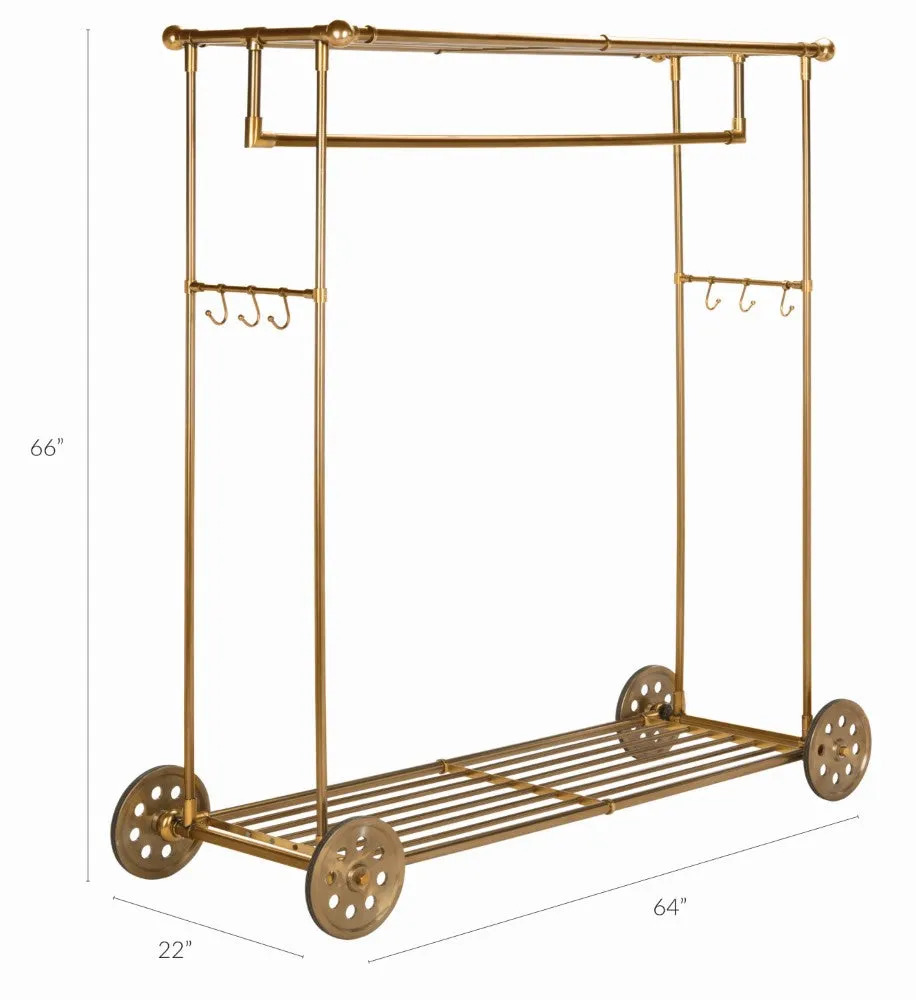Glen 66" 6-Hook Rolling Coat Rack