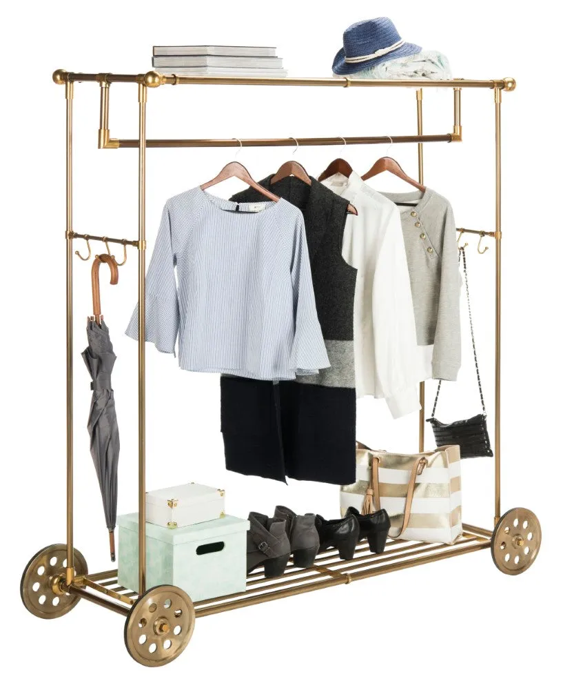 Glen 66" 6-Hook Rolling Coat Rack