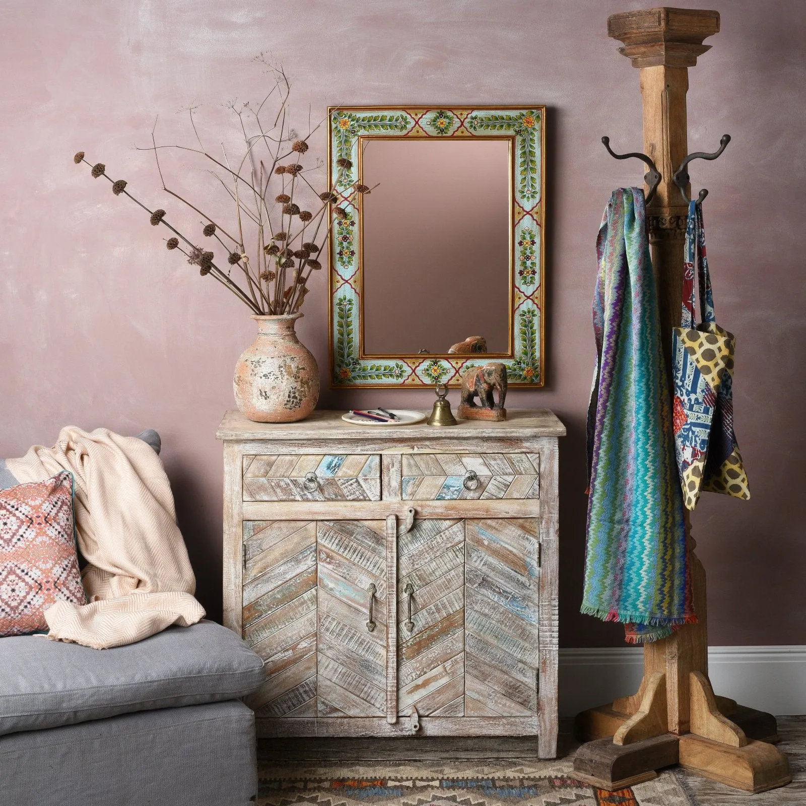 Indian Pillar Coat Stand