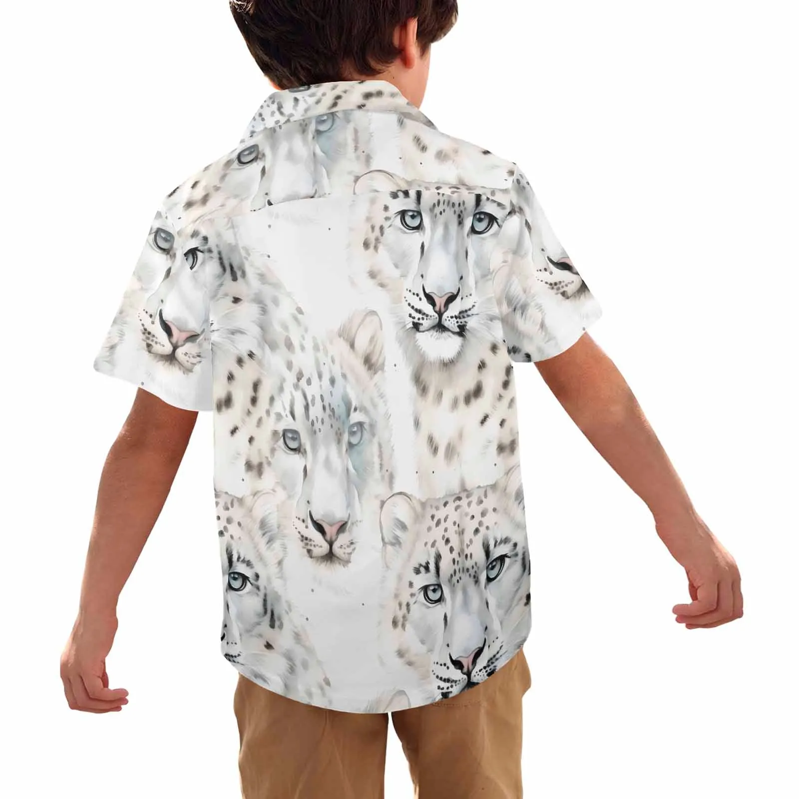 Leopard  Little Boys Hawaiian Shirt