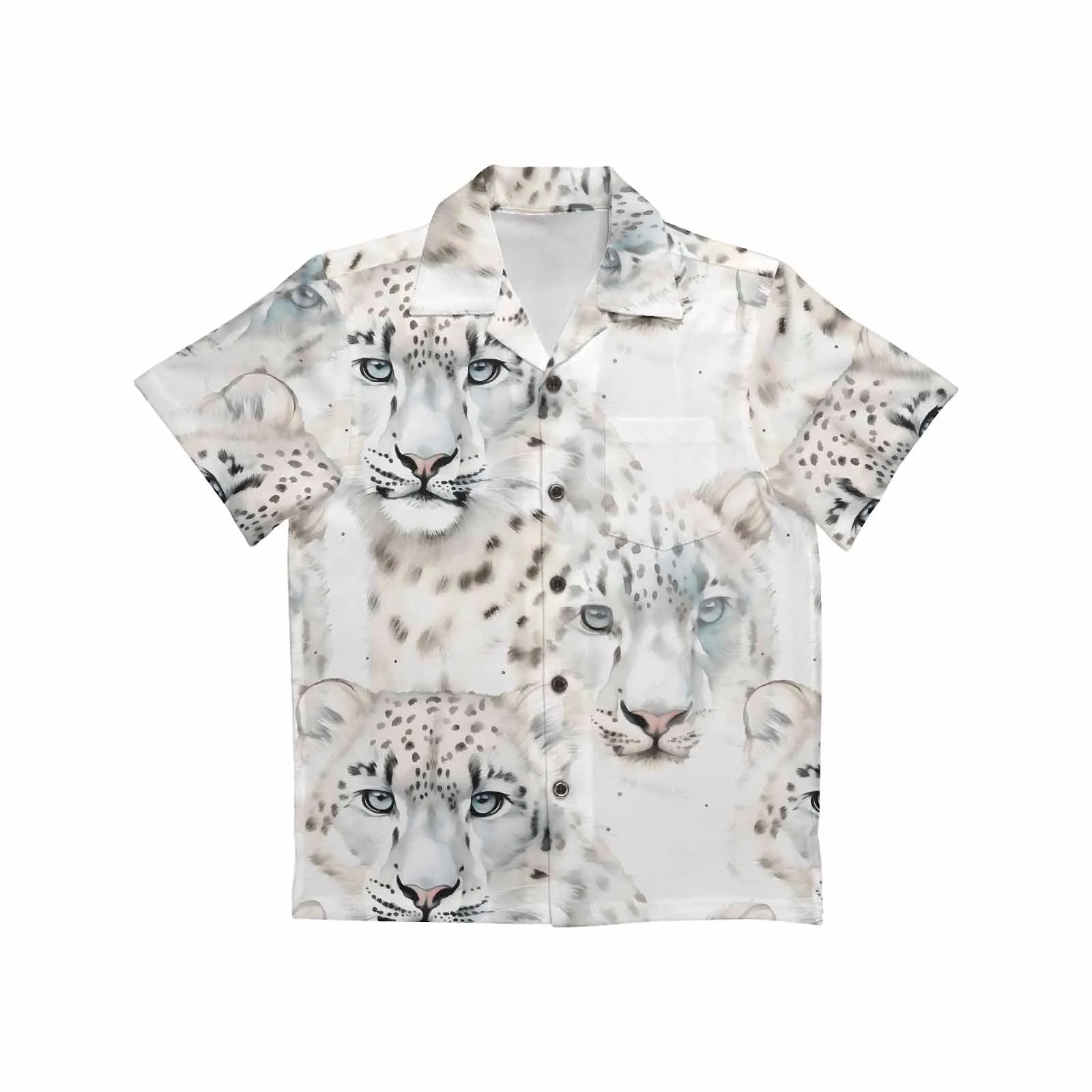 Leopard  Little Boys Hawaiian Shirt