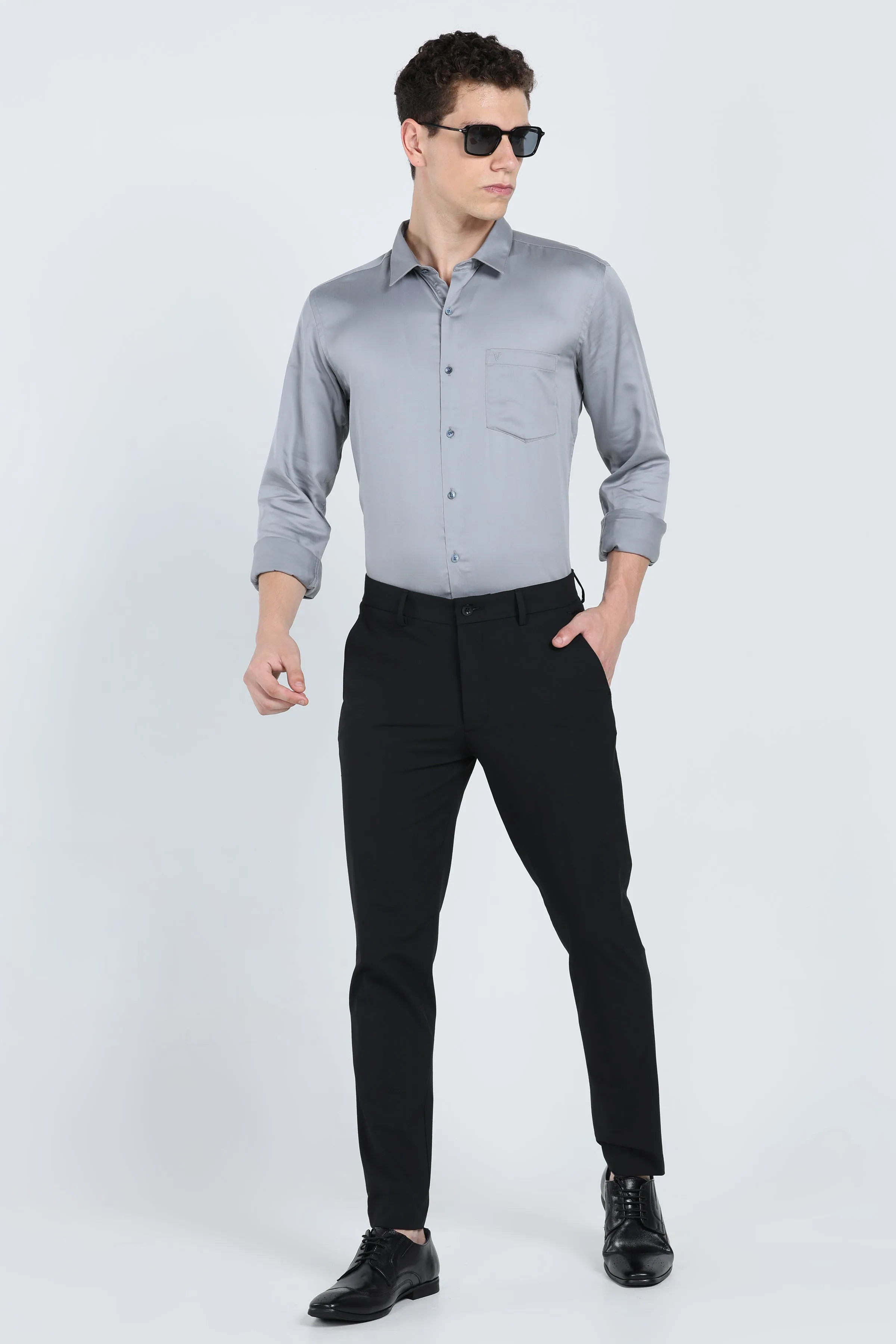 Modern Classic Grey Dress Shirt
