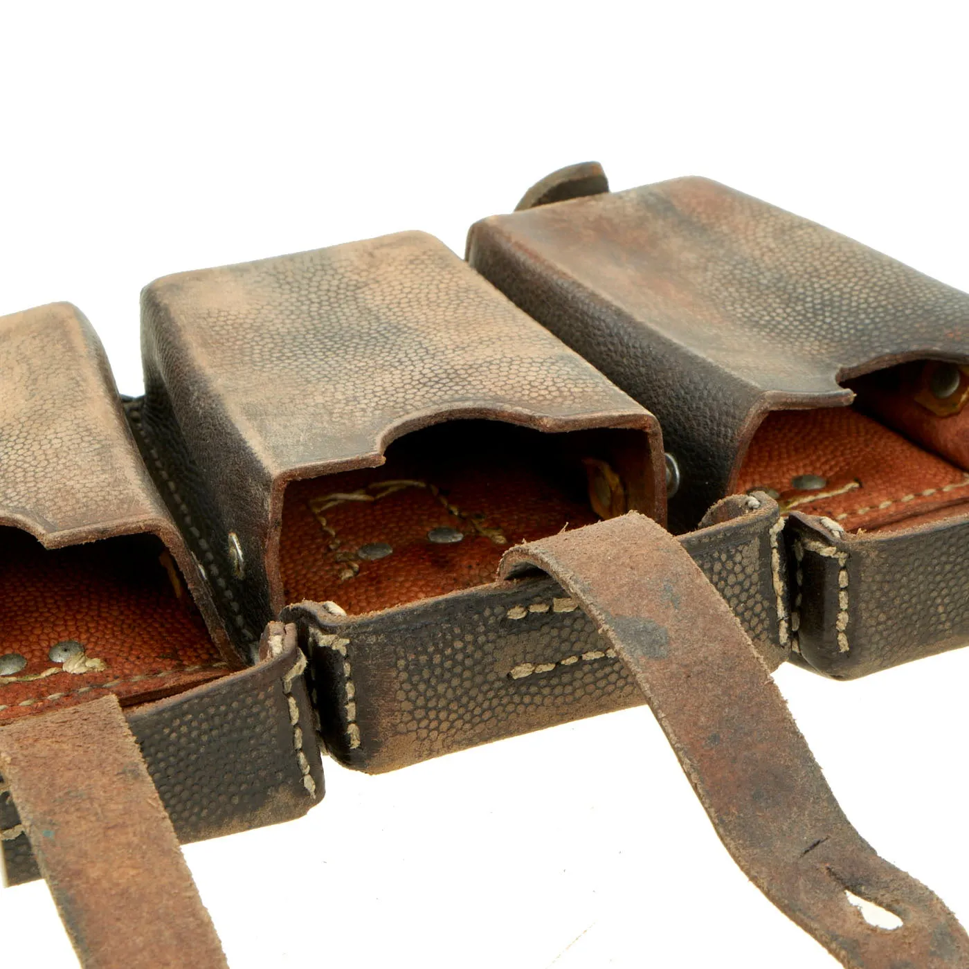 Original German WWII Army (Heer) Belt, Buckle, 98k Bayonet, Reproduction Frog, and Ammunition Pouches