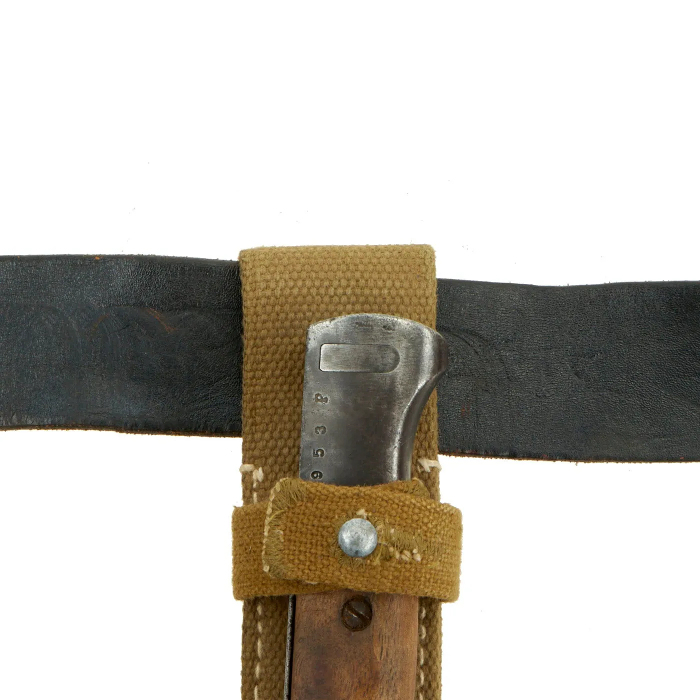 Original German WWII Army (Heer) Belt, Buckle, 98k Bayonet, Reproduction Frog, and Ammunition Pouches