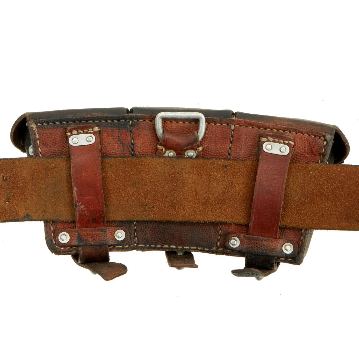 Original German WWII Army (Heer) Belt, Buckle, 98k Bayonet, Reproduction Frog, and Ammunition Pouches