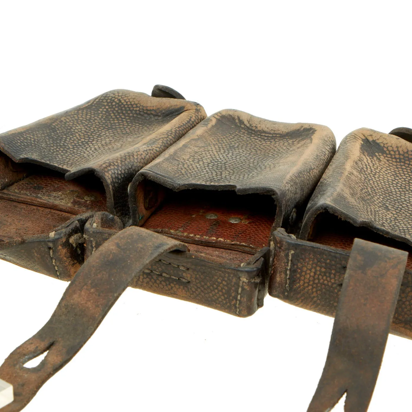 Original German WWII Army (Heer) Belt, Buckle, 98k Bayonet, Reproduction Frog, and Ammunition Pouches