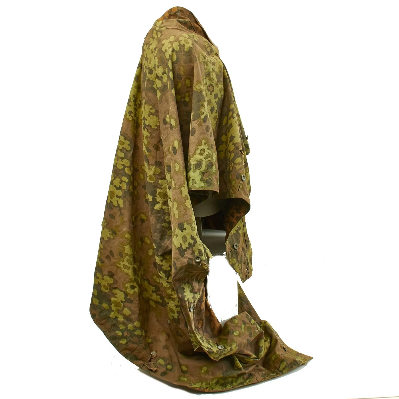 Original Rare German WWII Waffen-SS Zeltbahn Tent Quarter & Poncho in Oak Pattern A Camouflage
