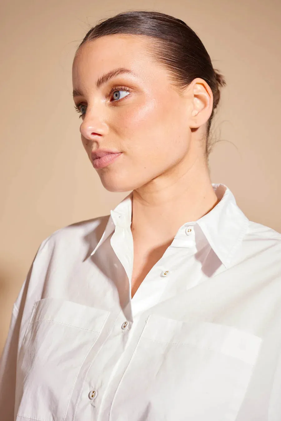 POPPY PIMA COTTON SHIRT | White