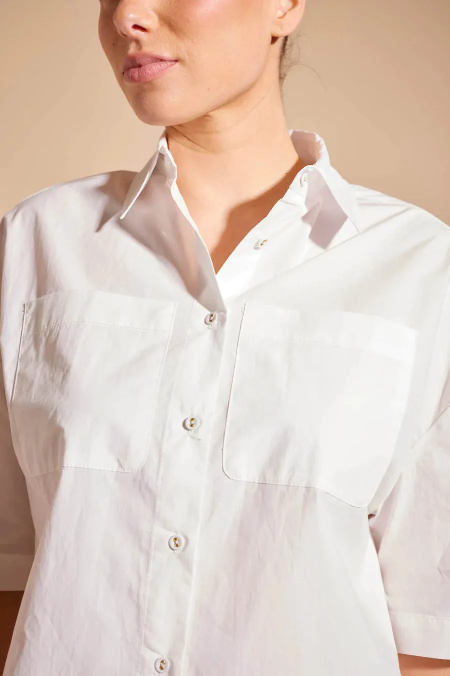 POPPY PIMA COTTON SHIRT | White