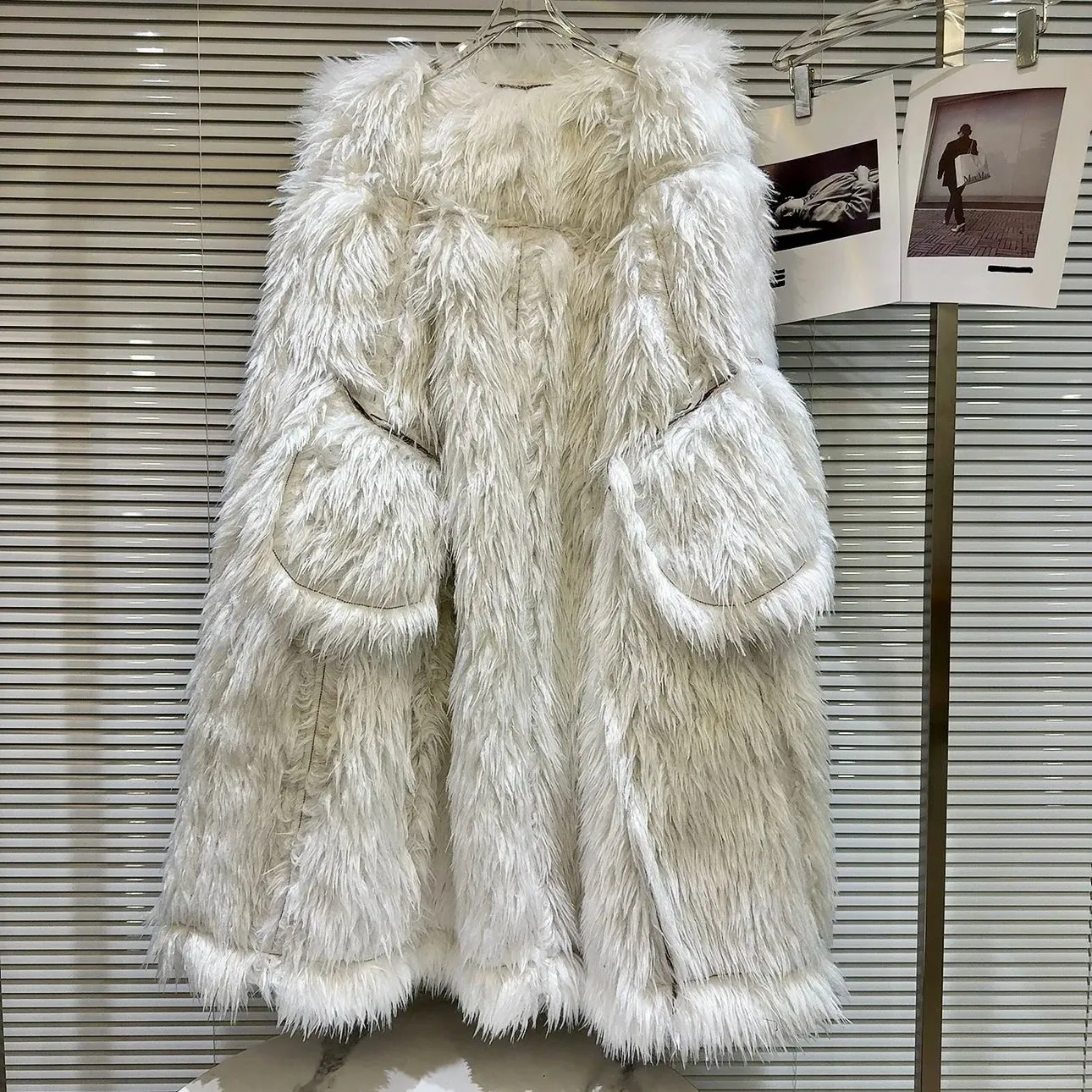 Pre Order:  Faux Fur Spliced Vegan Leather Coat