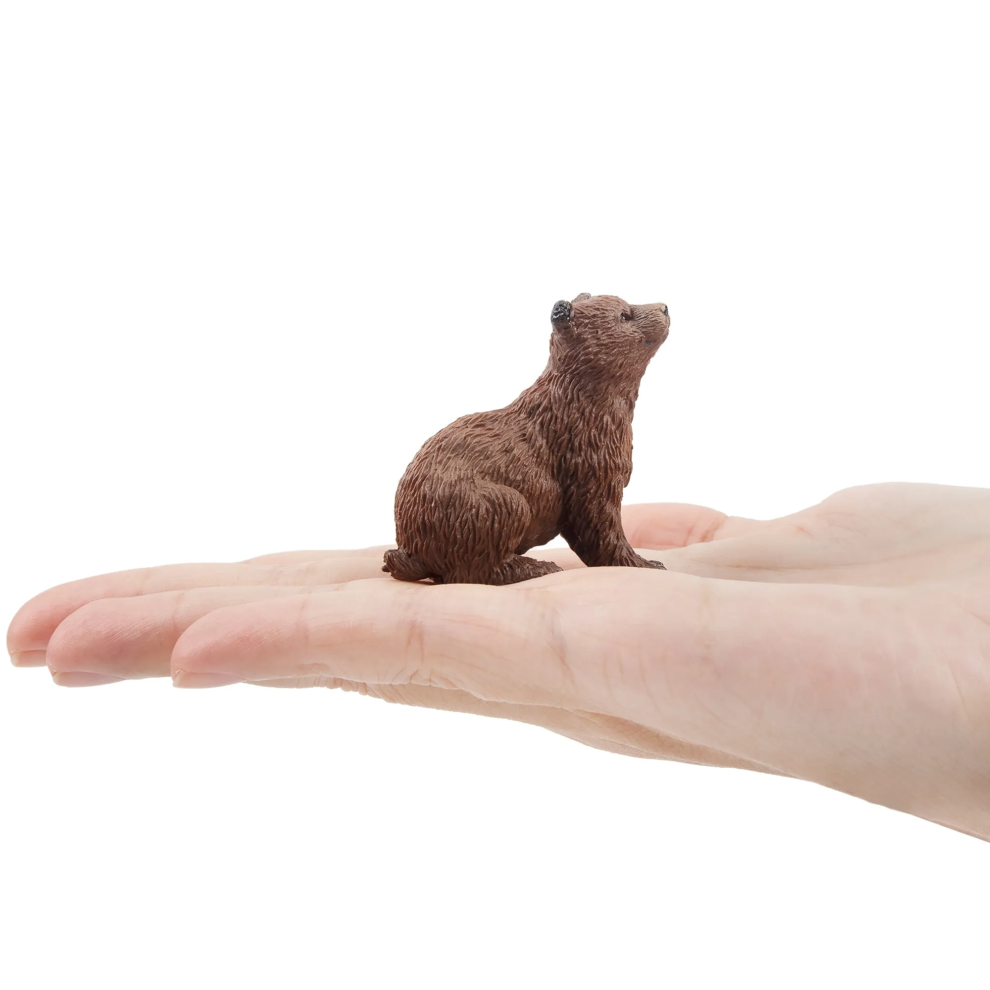 Toymany Sitting Brown Bear Cub Figurine Toy